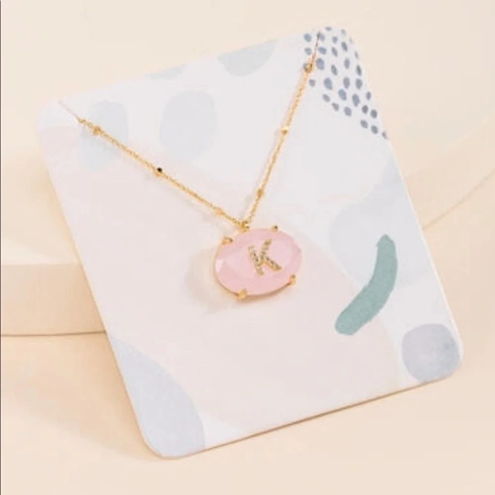 Francescas K Initial Faceted Stone Necklace